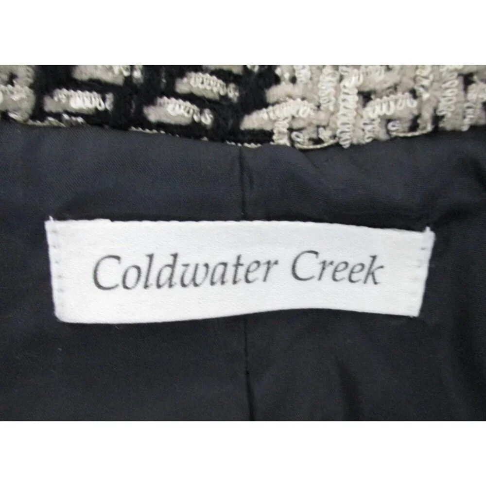 Coldwater Creek Blazer Womens Size 14 Buffalo Check 3-Button Black Tan